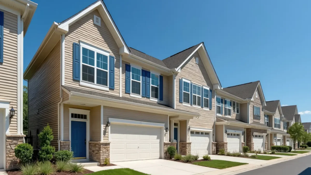 Row of affordable new townhomes in the GTA